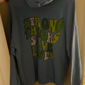 Workout hoodie, Large, strong thighs save lives